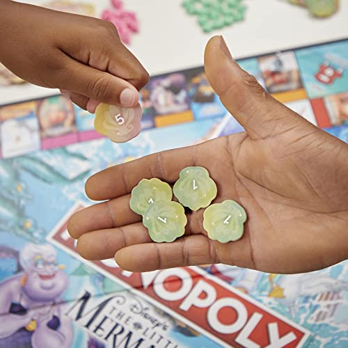 Monopoly: Disney's The Little Mermaid Edition Board Game, 2-6 Players for Family and Kids Ages 8+, with 6 Themed Monopoly Tokens (Amazon Exclusive)