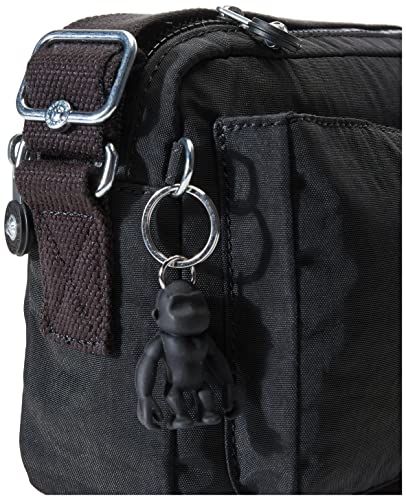Kipling Women’s Abanu Medium Crossbody Bag, Lightweight, Adjustable Nylon Waist Pack with Multi-Compartment Zip Pockets, Black Noir