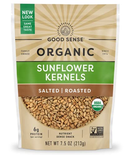 Good Sense Organic Sunflower Nuts, Roasted, Salted, 7.5-Ounce Bags (Pack of 12)