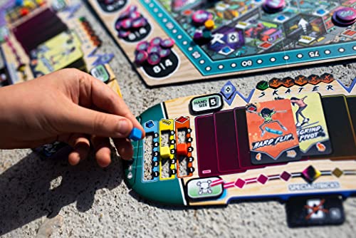 Pandasaurus Games Skate Summer Board Game | Skateboard Themed Strategy Game | Fun Family Game for Adults and Teens | Ages 14+ | 2-5 Players | Average Playtime 60-90 Minutes | Made by Pandasaurus Games