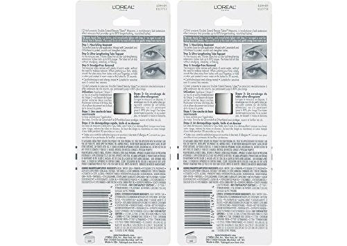 L'Oreal Paris Makeup Double Extend Beauty Tubes Lengthening Mascara, Blackest Black (Pack of 2)