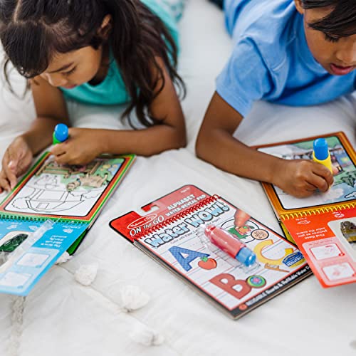 Melissa and Doug On the Go Water Wow! Reusable Water-Reveal Activity Pads, 3-pk, Vehicles, Animals, Alphabet - Travel Toys, Party Favors, Stocking Stuffers, Mess Free Coloring Books For Kids Ages 3+