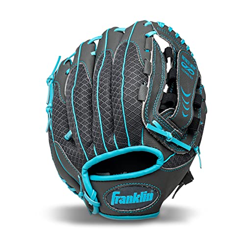 Franklin Sports Kids Baseball Glove - Youth Baseball, Softball + Teeball Glove for Boys + Girls - Shok Sorb Glove - Right Hand Throw - Blue - 10.5'