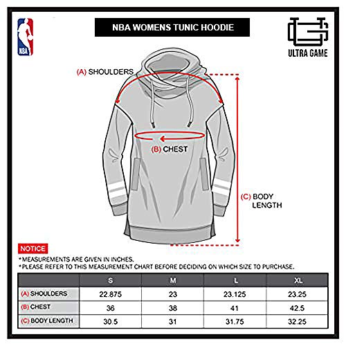 Ultra Game NBA Los Angeles Lakers Womens Tunic Hoodie Pullover Terry Sweatshirt, Team Color, Small