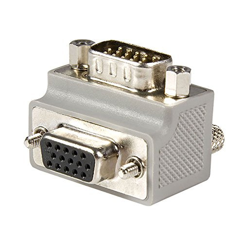 StarTech.com Right Angle VGA Adapter - Right Angle VGA to VGA - Male/Female - Type 2 - Male VGA to Female VGA (GC1515MFRA2),Gray