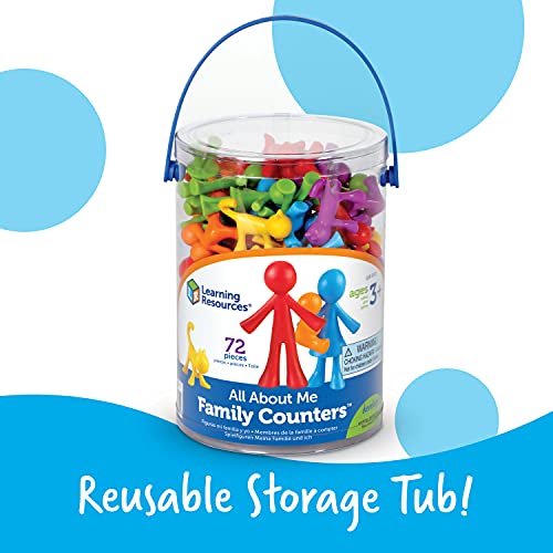 Learning Resources All About Me Family Counters, SEL, Assorted Colors and Shapes, Set of 72, Ages 3+