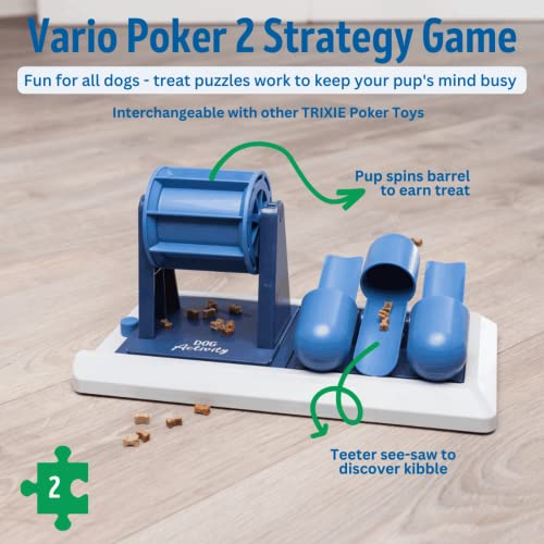 TRIXIE Dog Activity Vario 2 Poker Box, Level 2 Strategy Game, Treat Dispenser, Dog Puzzle, All Breed Sizes