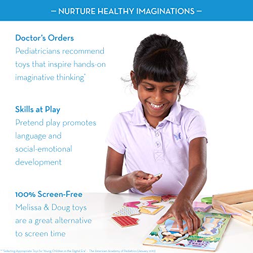 Melissa and Doug Princess and Horse Magnetic Dress-Up Wooden Dolls Pretend Play Set (35 pcs)