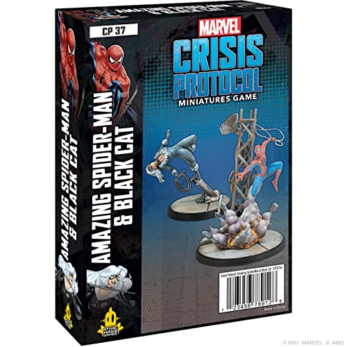 Marvel Crisis Protocol Amazing Spiderman and Black Widow CHARACTER PACK | Miniatures Battle Game | Strategy Game for Adults | Ages 14+ | 2 Players | Avg. Playtime 90 Mins | Made by Atomic Mass Games