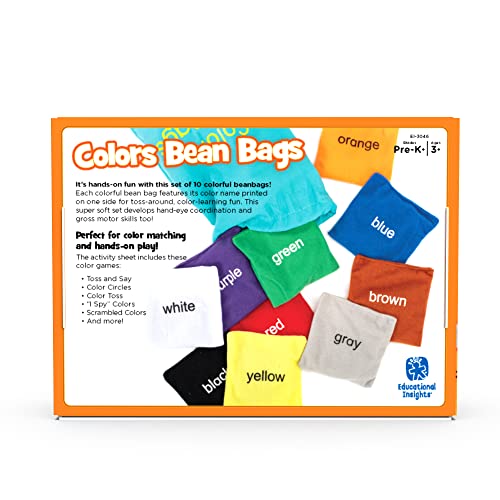 Educational Insights Educational Toys - Colors Beanbags, Learn Colors, Toddler Learning Toy, Preschool Classroom Must Haves, Set of 10 Beanbags, Ages 3+