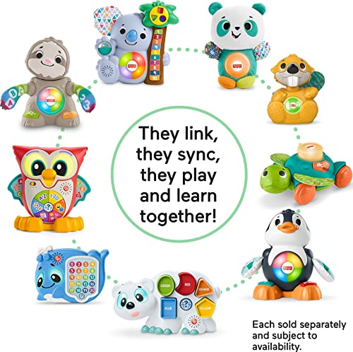 Fisher-Price Linkimals Toddler Learning Toy Puzzlin’ Shapes Polar Bear With Interactive Lights and Music For Ages 18+ Months, Multicolor