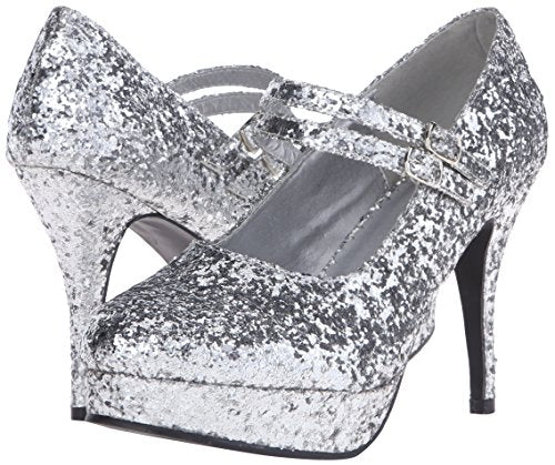 Ellie Shoes Women's 421-Jane-G Maryjane Pump,Silver Glitter,8 M US