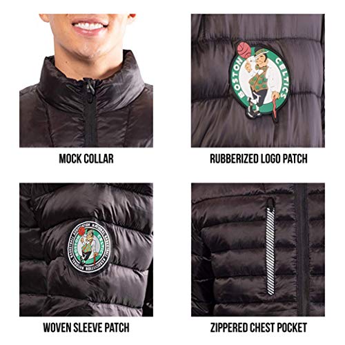 Ultra Game NBA Los Angeles Lakers Mens Lightweight Packable Puffer Down Jacket, Black, X-Large