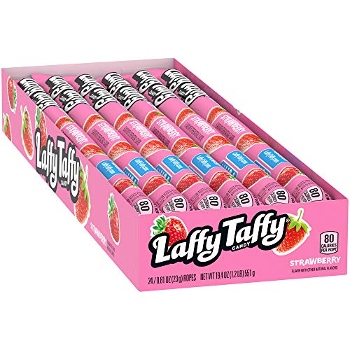 Laffy Taffy Rope Candy, Strawberry, 0.81 Ounce Ropes (Pack of 24)