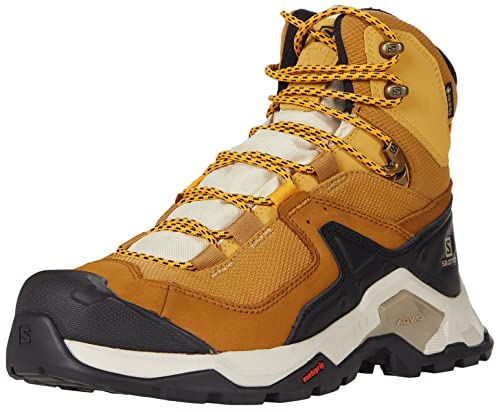 Salomon Quest Element Gore-TEX Hiking Boots for Men, Cumin/Bleached Sand/Saffron, 14