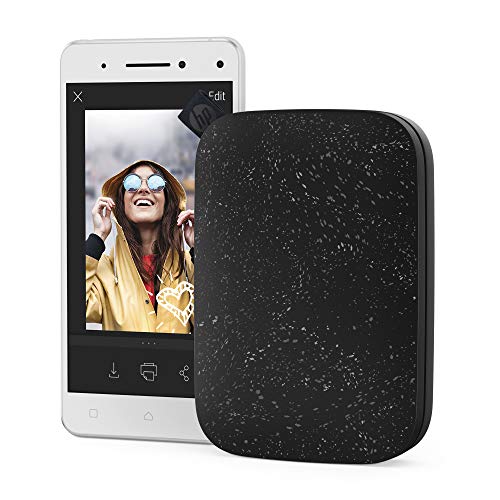 HP Sprocket Portable 2x3' Instant Color Photo Printer (Noir) Print Pictures on Zink Sticky-Backed Paper from your iOS and Android Device.