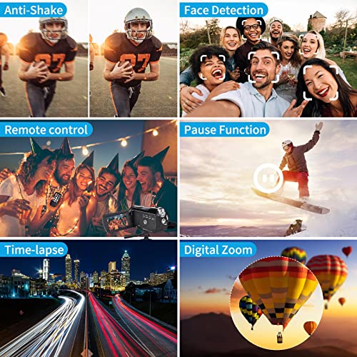 4K Video Camera Camcorders 30MP Ultra HD Infrared Night Vision Wifi Vlogging Camera for YouTube 30X Digital Zoom Touch Screen Camera Recorder with Wide-Angle Lens,32GB SD card、Infrared Flashlight