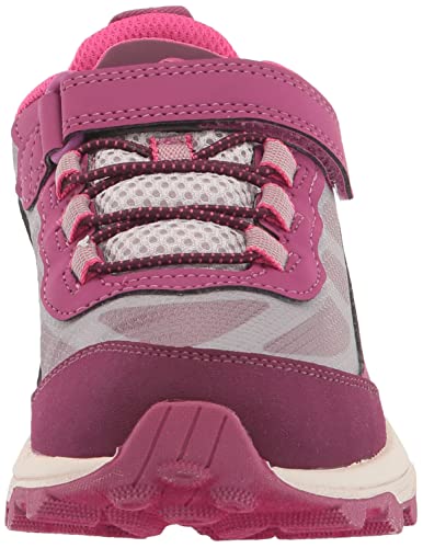 Merrell Moab Speed Low Alternative Closure Waterproof Hiking Sneaker, Grey/Berry, 4 US Unisex Big Kid