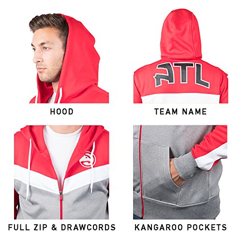 Ultra Game NBA Cleveland Cavaliers Mens Soft Fleece Full Zip Jacket Hoodie, Team Color, Small