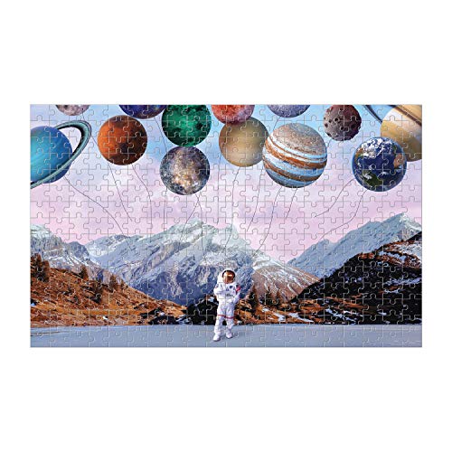 Space Bound 300 Piece Lenticular Puzzle from Galison - Watch The Planet Balloons Float into Outer Space with This Surreal Jigsaw Puzzle, Challenging and Fun, 17.75' x 11', Unique Gift Idea