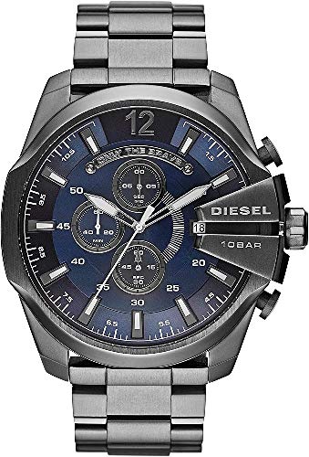 Diesel Men's 51mm Mega Chief Quartz Stainless Steel Chronograph Watch, Color: Gunmetal (Model: DZ4329)