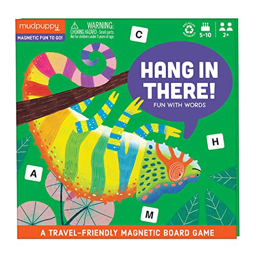 Mudpuppy Hang in There! Magnetic Board Game – Colorful Word Game for Kids Ages 5-10, 2+ Players – Compact and Magnetic Design, Ideal Travel Activity for Kids, Instructions Included, Multicolor