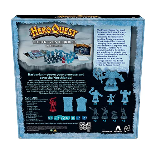 Hasbro Gaming Avalon Hill HeroQuest The Frozen Horror Quest Pack, Dungeon Crawler Game for Ages 14+, Requires HeroQuest Game System to Play