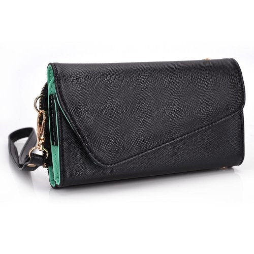 Kroo Clutch Wallet with Wristlet and Crossbody Strap for 5' Smartphone - Mint Green