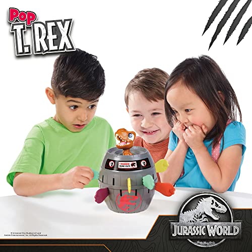 TOMY Games, Jurassic World Pop Up T-Rex, Dinosaur Game for Kids, Family Game for Ages 4+
