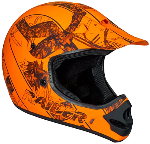 Raider Ambush Mossy Oak Unisex-Adult MX Off-Road Helmet (Blaze Orange Break-Up Infinity Camo, Medium)
