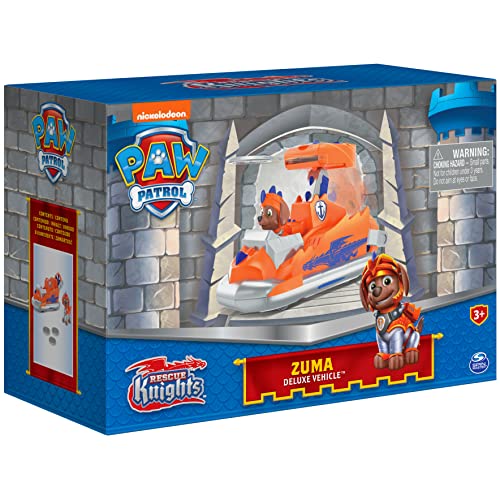 Paw Patrol, Rescue Knights Zuma Transforming Toy Car with Collectible Action Figure, Kids Toys for Ages 3 and up