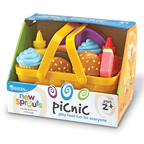 Learning Resources New Sprouts Picnic Set - 15 Pieces, Ages 18+ months, Pretend Play Food for Toddlers, Kitchen Play Toys for Kids