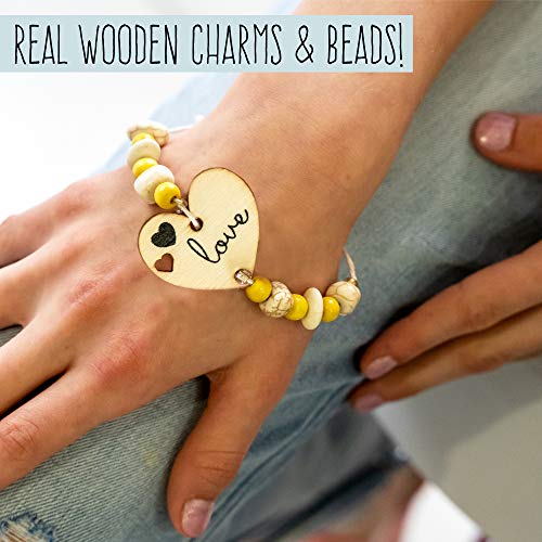 STMT DIY Wooden Charm and Tassel Jewelry Kit, Design and Create 10+ Accessories, Great Tween and Teen Bead Kit, Perfect for Sleepovers and Girl's Night, Custom Trendy Jewelry for Kids 8+