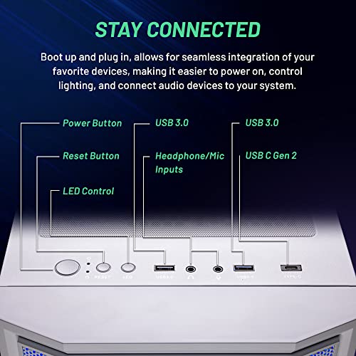 Skytech Archangel Gaming PC Desktop – AMD Ryzen 5 5600X 3.7 GHz, NVIDIA RTX 3060 Ti, 1TB NVME SSD, 16GB DDR4 RAM 3200, 600W Gold PSU, 11AC Wi-Fi, Windows 11 Home 64-bit