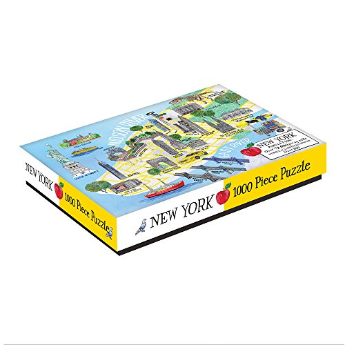 Galison 1000 Piece New York City Map Jigsaw Puzzle for Adults and Families, NYC Puzzle Features Sights from Around New York City