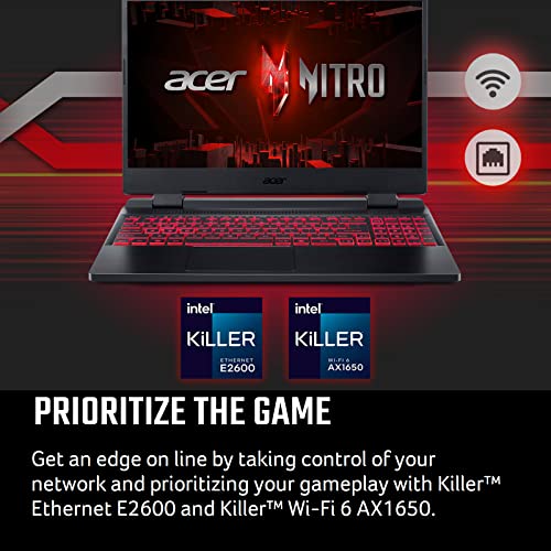 Acer Nitro 5 AN515-58-57Y8 Gaming Laptop | Intel Core i5-12500H | NVIDIA GeForce RTX 3050 Ti Laptop GPU | 15.6' FHD 144Hz IPS Display | 16GB DDR4 | 512GB Gen 4 SSD | Killer Wi-Fi 6 | Backlit Keyboard