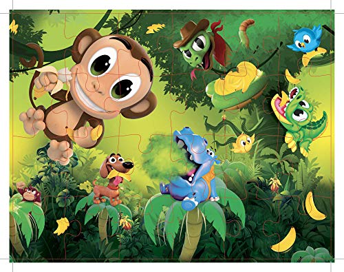 Banana Blast - Pull The Bananas Until The Monkey Jumps Game - Includes a Fun Colorful 24pc Puzzle by Goliath , Green