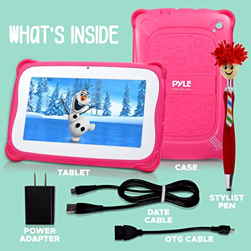 Kids Tablet W/Stylus Pen 7 Inch WiFi Android 10 Children Tablet 1GB RAM 8 GB Storage Quad-Core 2800 mAH Parental Control Educational Learning Games Dual Camera YouTube Toddler/Kid Proof Case (Pink)
