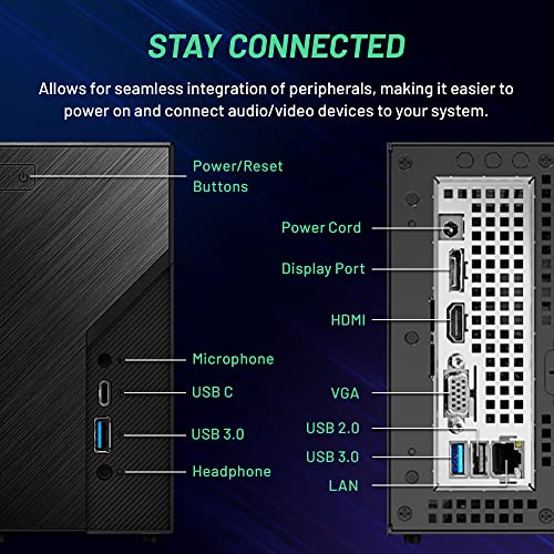 Skytech Mini PC X1 Gaming PC Desktop – AMD Ryzen 5 5600G 3.9 GHz, Radeon Graphics, 500GB NVME SSD, 16GB DDR4 SODIMM RAM, 120W AC Adapter/Wi-Fi, Windows 10 Home 64-bit