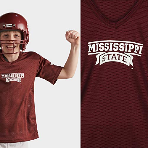 Franklin Sports Mississippi State Bulldogs Kids College Football Uniform Set - NCAA Youth Football Uniform Costume - Helmet, Jersey, Chinstrap - Youth M