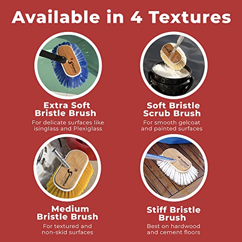 Shurhold 955 6 Inch Medium Bristle Brush, Deck Brush with Yellow Polystyrene Bristles