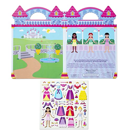Melissa and Doug Puffy Sticker Activity Books Set: Princess, Mermaid, Fairy - 180+ Reusable Stickers - Reusable Dress Up Doll Stickers, Restickable Puffy Stickers For Kids Ages 4+