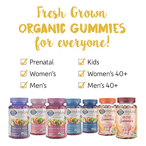 Garden of Life mykind Organics Women's Gummy Vitamins - Berry - Certified Organic, Non-GMO, Vegan, Kosher Complete Multi - Methyl B12, C and D3 - Gluten, Soy and Dairy Free, 120 Real Fruit Gummies