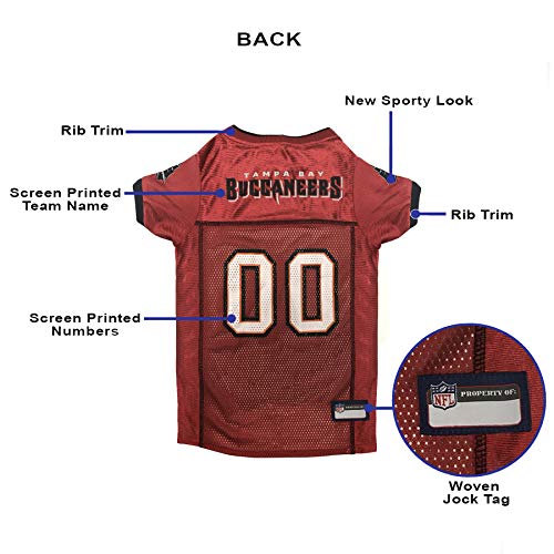 NFL Tampa Bay Buccaneers Dog Jersey, Size: Small. Best Football Jersey Costume for Dogs and Cats. Licensed Jersey Shirt.