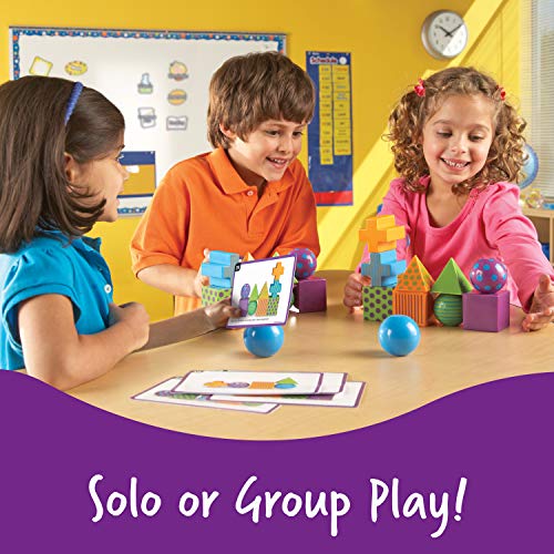 Learning Resources Mental Blox Critical Thinking Game, Homeschool, 20 Blocks, 40 Activity Cards, Ages 5+,Multicolor