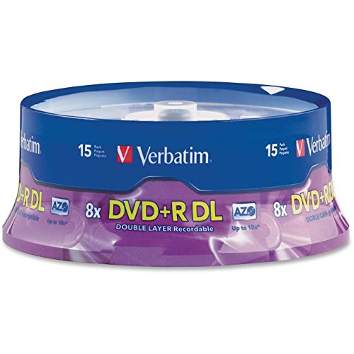 Verbatim DVD+R DL 8.5GB 8X AZO with Branded Surface - 15Pk Spindle