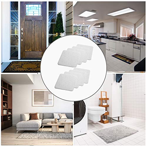 Home Techpro Rug Pads Grippers, 8 PCS Non Slip Washable Grippers for Rug, “Vacuum TECH” - New Materials to Anti Curling Rug Pad : Keep Your Rug in Place and Make Corner Flat and Easily Peel Off