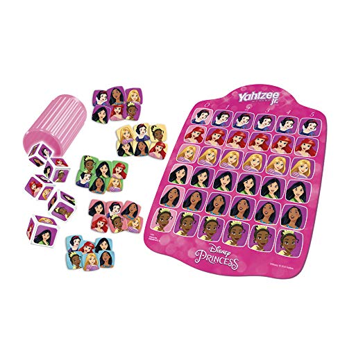 Yahtzee Jr.: Disney Princess Edition Board Game for Kids Ages 4 and Up, For 2-4 Players, Counting and Matching Game for Preschoolers (Amazon Exclusive)