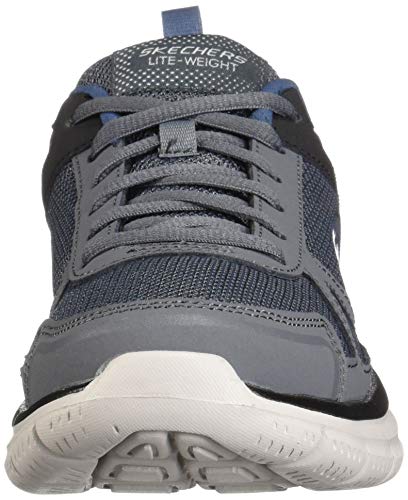 Skechers Men's Track Scloric Oxford, Gray/Navy, 6.5 M US