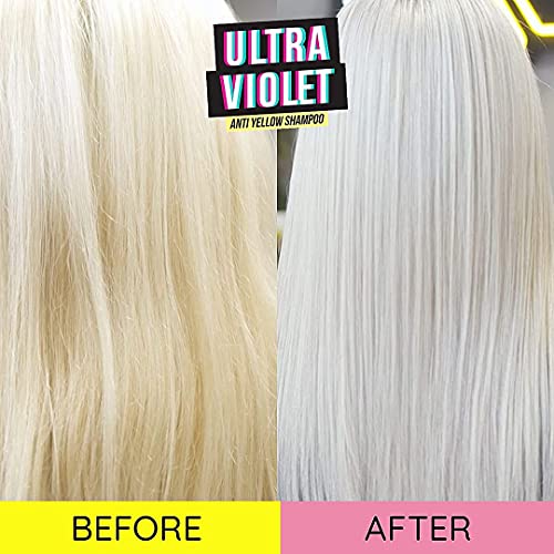 Crazy Color Purple Shampoo for Blonde Hair - Eliminates Brassy Yellow Tones - Ultraviolet No Yellow Shampoo Sulfate Free - Purple Undertones for Light Blonde Hair - 250ml